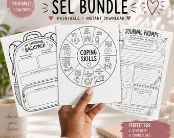 SEL Worksheet | Back to School Coping Skills | Social Emotional Learning Activity for Kids | Printable Tool for Kids | Counselor Resource