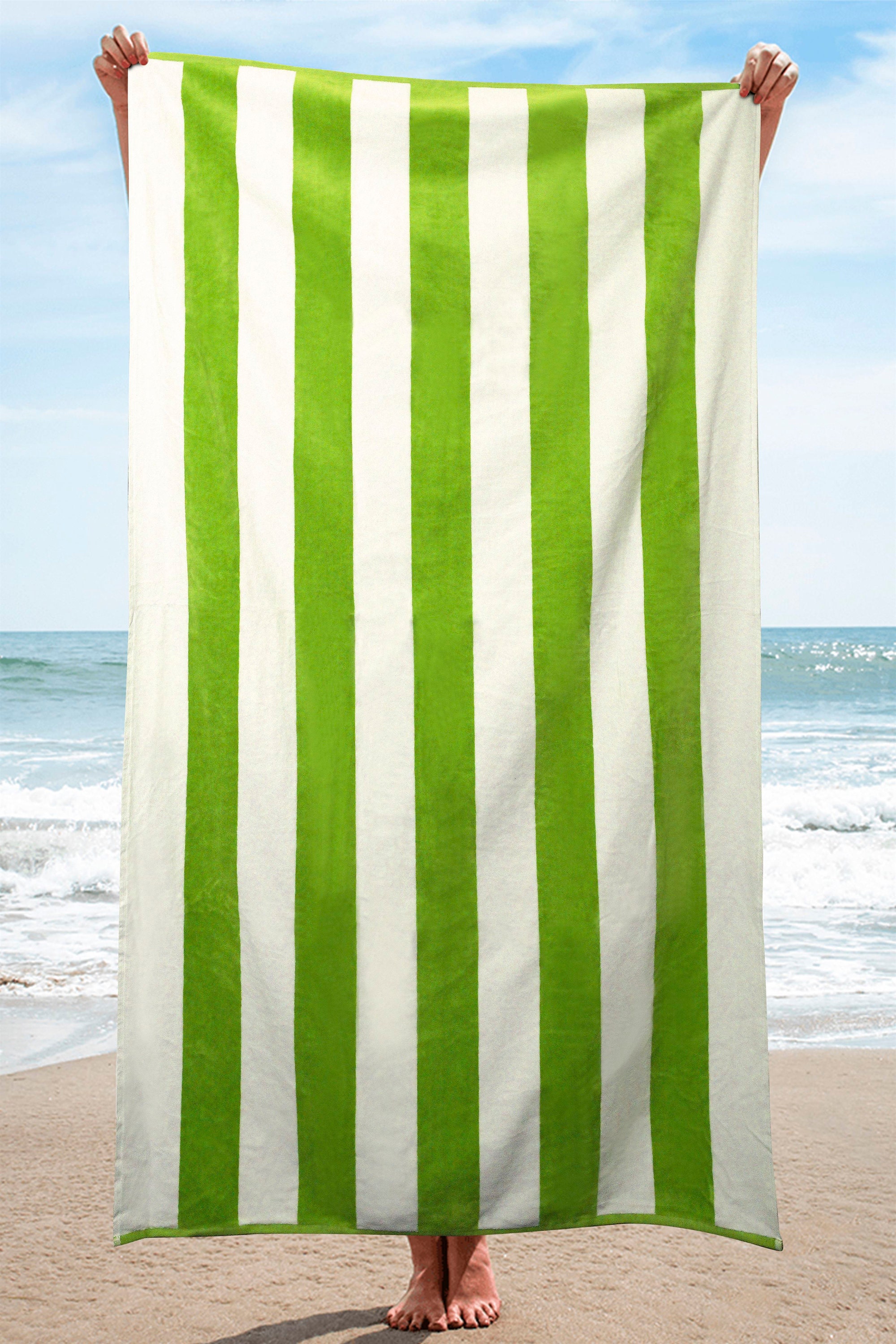 Cabana Stripe Beach Towel Pool Towels 40 x 70 Inch Lime & Etsy