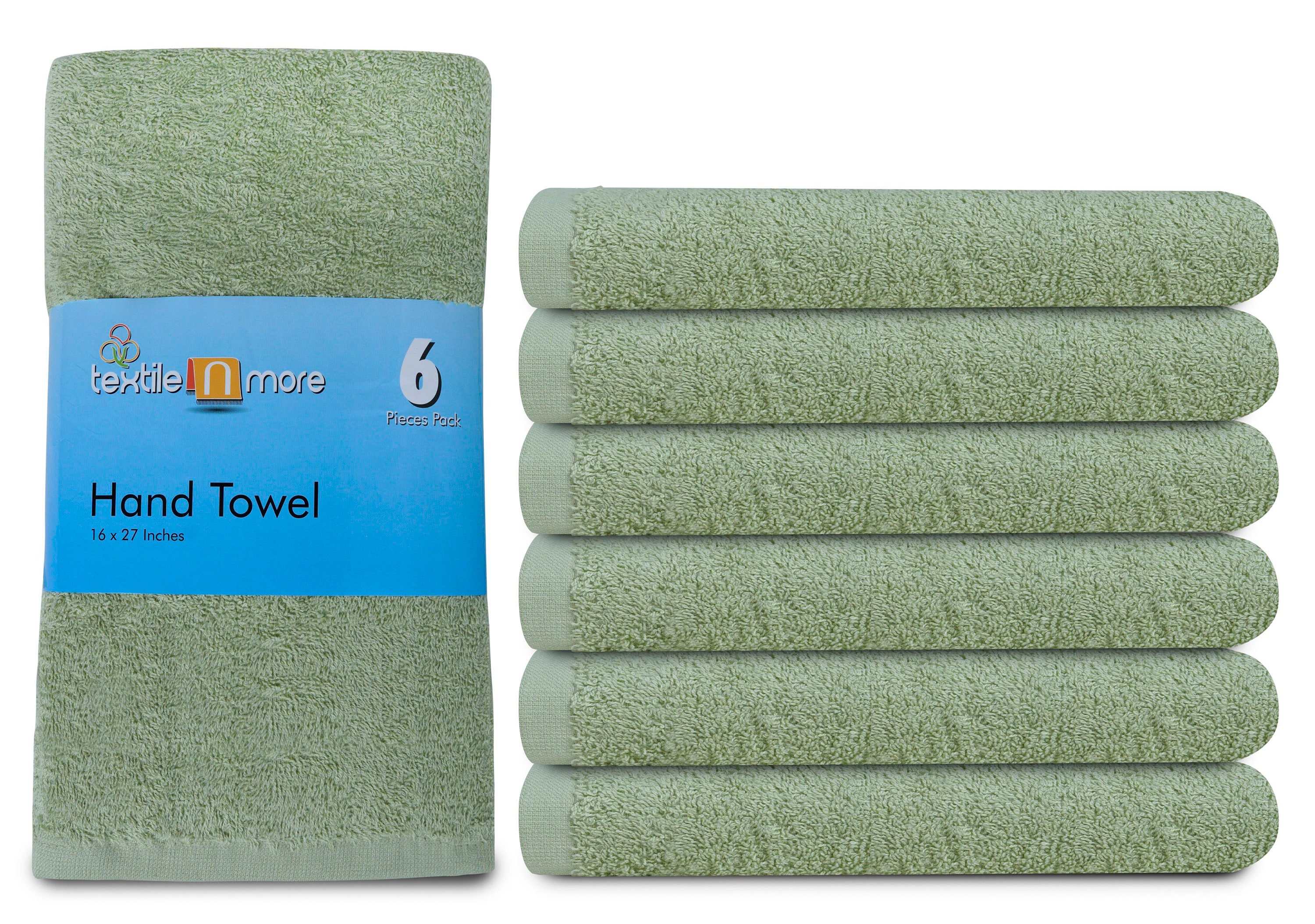 6 Pack Green Hand Towel 100 Cotton Premium Hand Towels Soft Etsy
