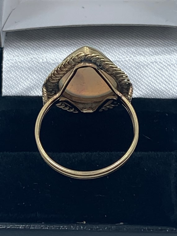 Vintage Pear Shaped Opal Ring set in 14kt yellow … - image 7