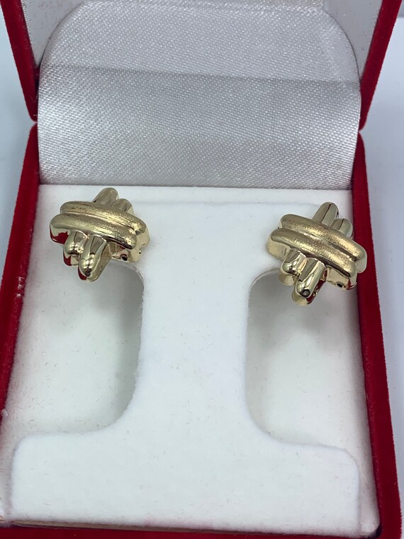 14kt Yellow Gold Vintage Love Earrings - image 6