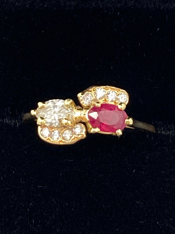 Diamond and Ruby 14kt gold ring