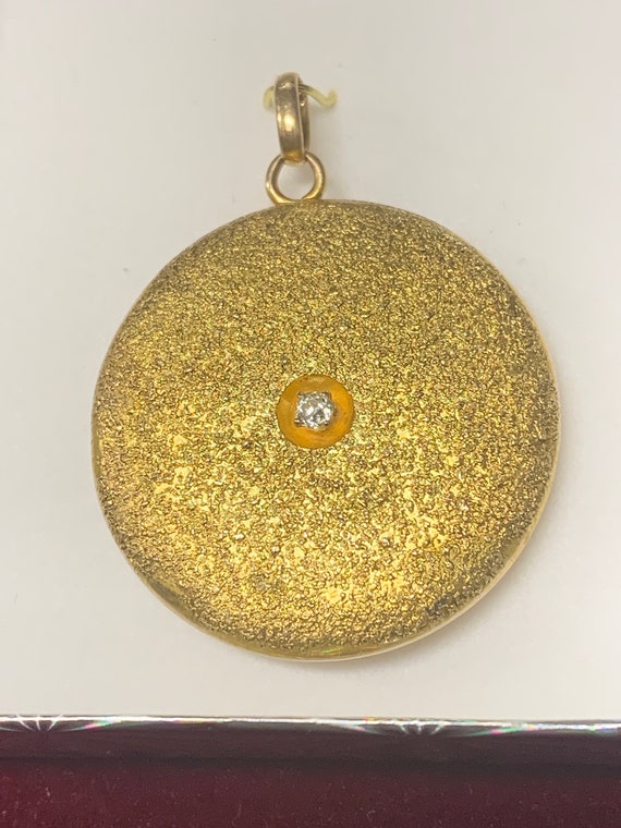 Antique Locket with Diamond 10kt yellow gold