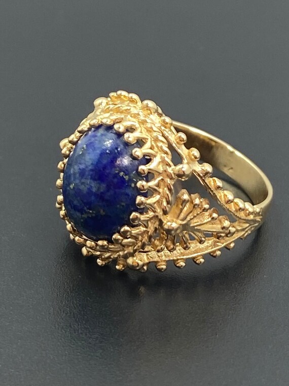 Lapis Ladies 14kt yellow gold ring