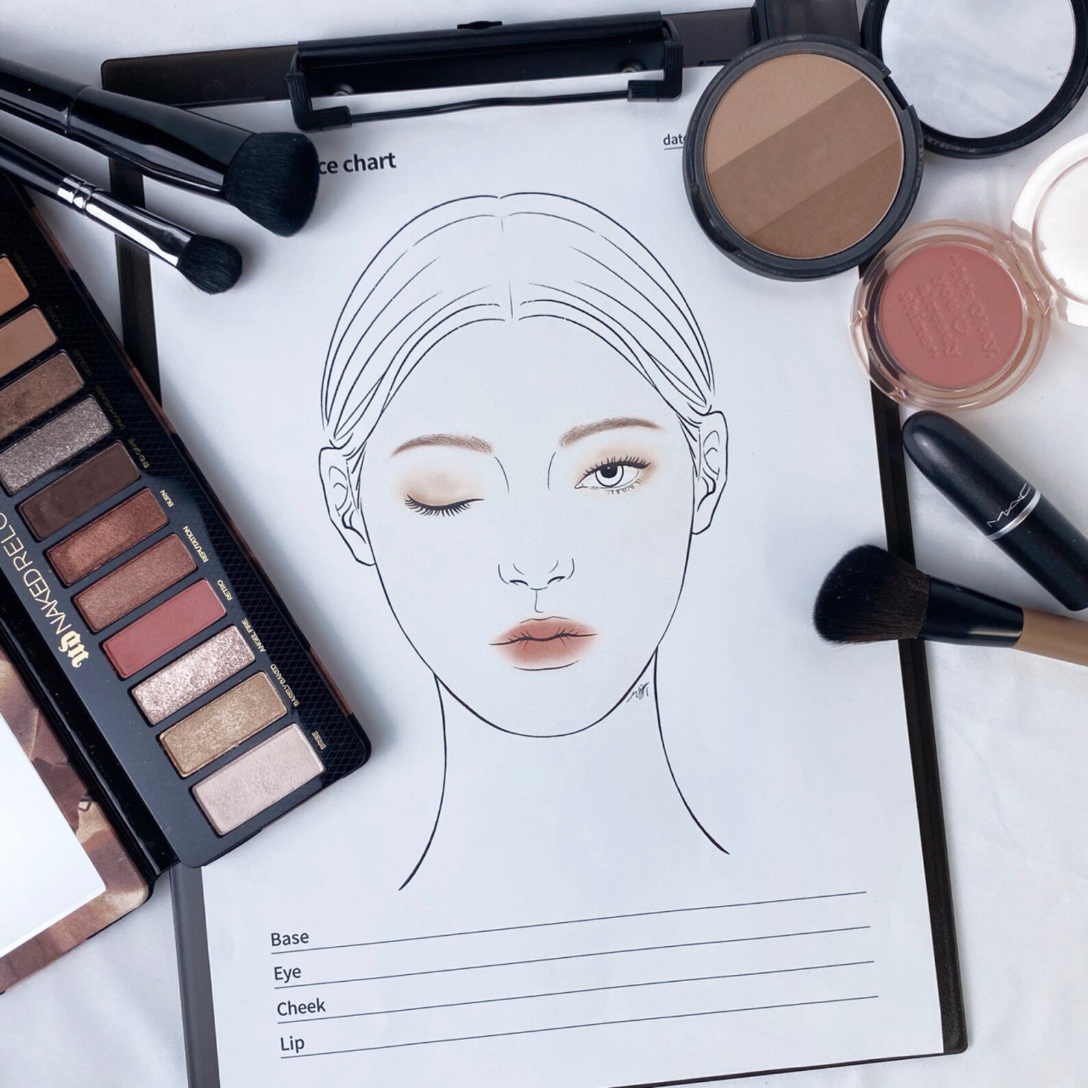 Makeup Face Chart Printable Makeup Practice Sheets Makeover Etsy