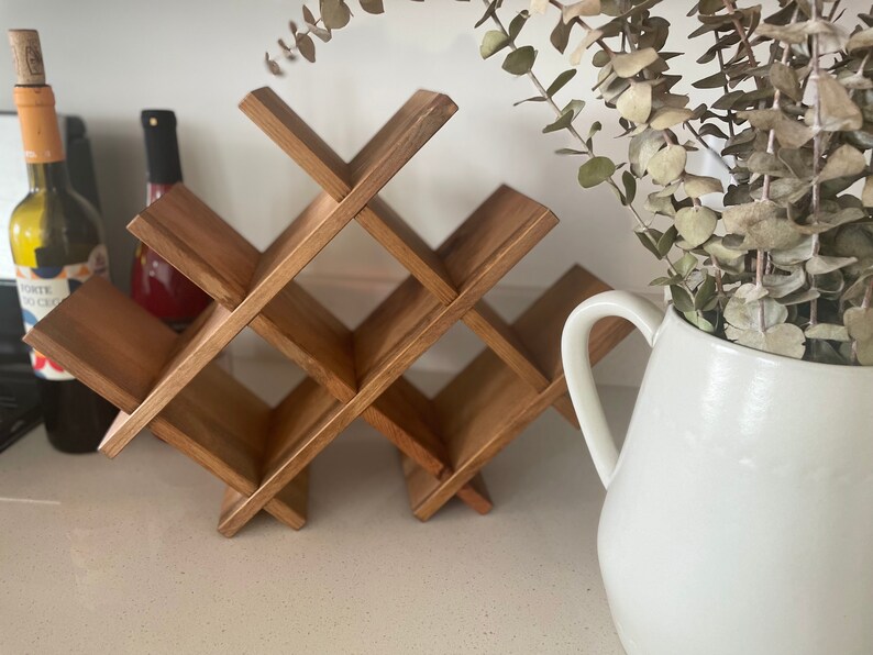 Wooden Wine Rack Tabletop Wine Rack Rustic Wine Bottle Etsy