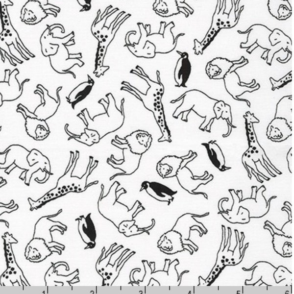 Robert Kaufman Animal Club | SB-850332D1-1 | White -- 1/2 Yard Cut