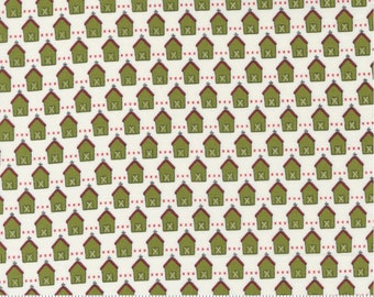 Red Barn Christmas Red Barn Green Vanilla -- 1/2 Yard Cut | Sweetwater | Moda 55532 24