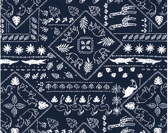 Robert Kaufman Animal Club Navy -- 1/2 Yard Cut