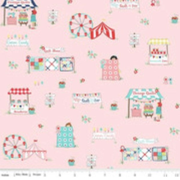 Quilt Fair Main Pink -- 1/2 Yard Cut | Tasha Noel | Riley Blake Designs | C11350-PINK