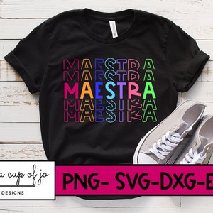 Maestra SVG in repeat font - Bilingual Teacher