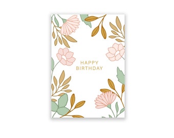 Postkarte Bloom "Happy Birthday"