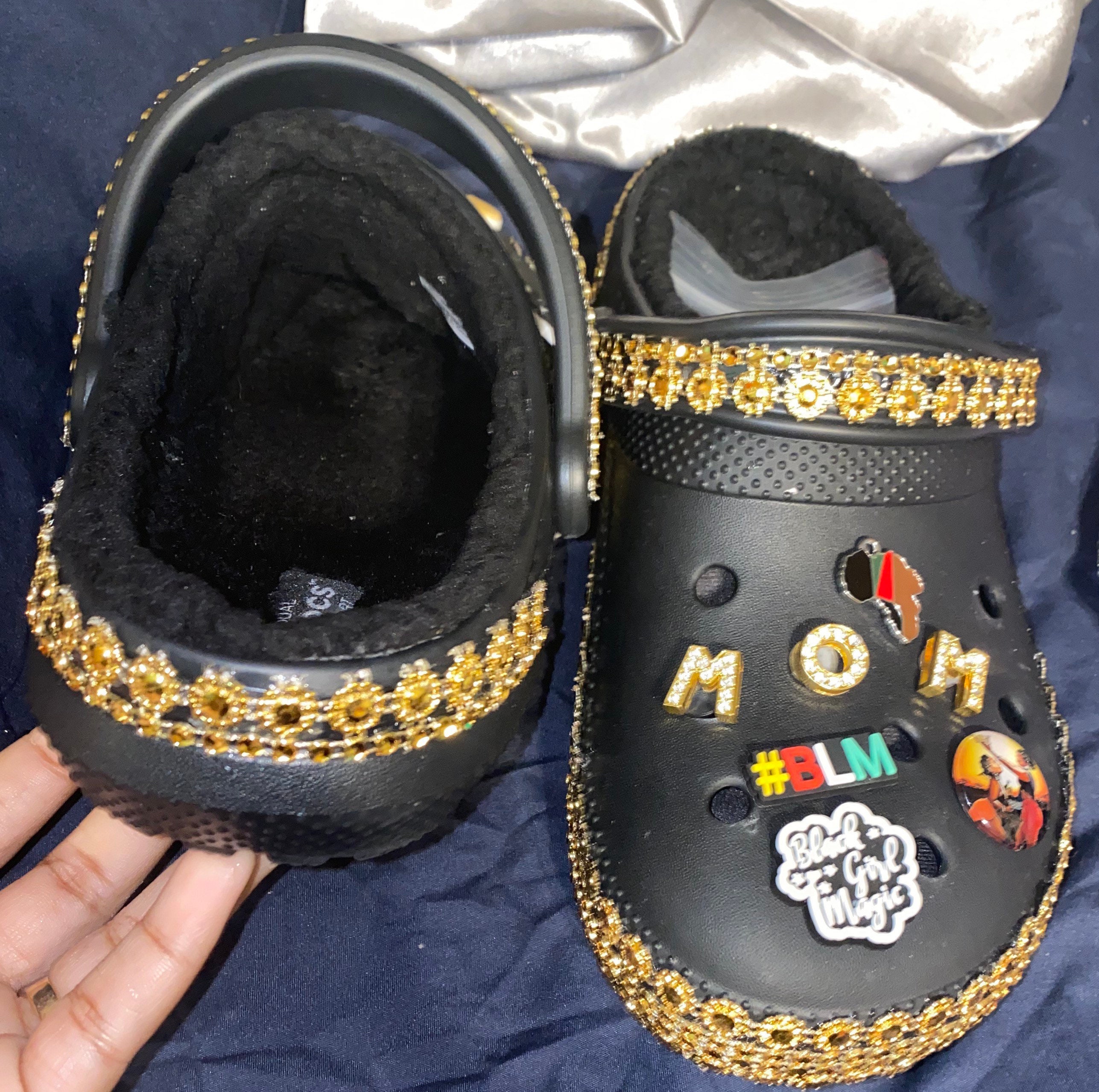 custom fur crocs