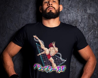 Ultimate Grappler Anime Retro Lo-Fi Men’s T-Shirt / Japanese Street Fashion / Vaporwave Aesthetics / Men’s Tee for MMA & Anime Fans