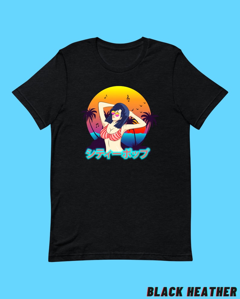 Summer Vibes City Pop Women\u2019s T-Shirt High-quality Tee For Ladies Kawaii Japanese Street Fashion Retrowave /& Vaporwave Aesthetics