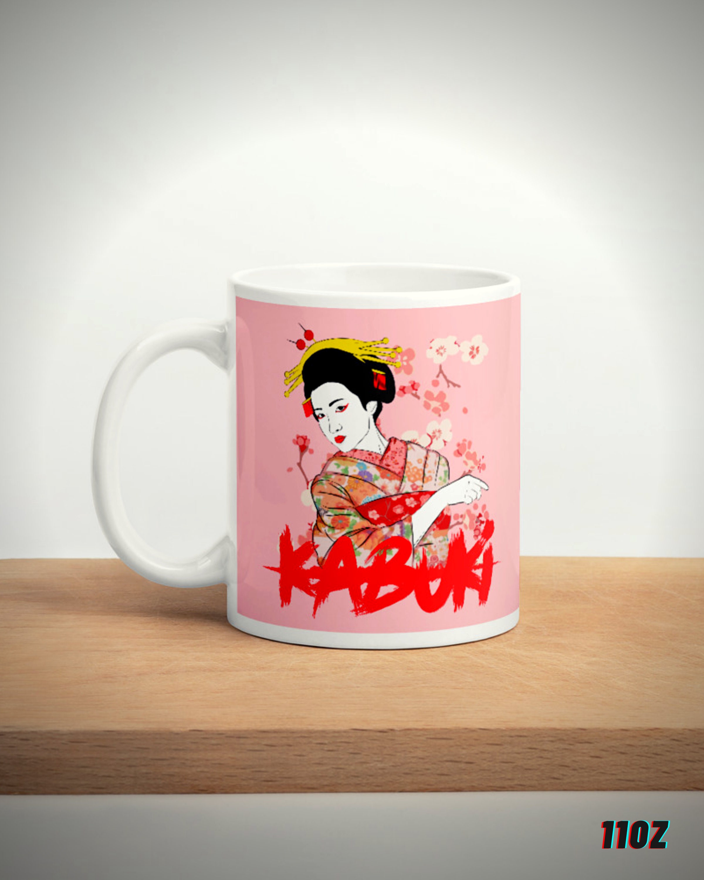 Kabuki Actress Coffee Mug/Tasse en Céramique Pour Les Amateurs de Café et Thé Cute Japanese Geisha A