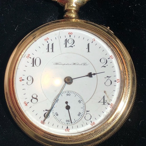 Antique Hampden Dueber Grand 14K GF 17J Pocket Watch Model 3 1901 12S