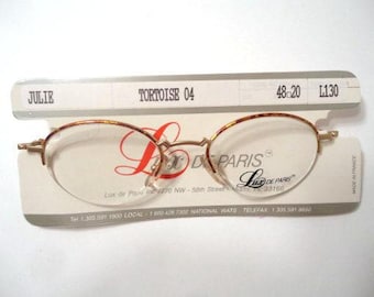 Lux De Paris Eyeglass Frames Model Julie Tortoise France Eyeglasses 48 20 130 Lot 98 Vintage Retro  New Old Stock