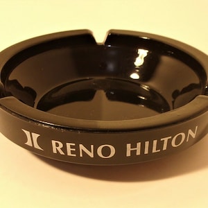 Vintage reno hilton hotel casino advertising ashtray flying saucer type trinket tray ring dish l83