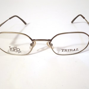 Logo Paris France Tribal Eyeglasses Frames Pewter Black 1417 48-21 140 Lot 995