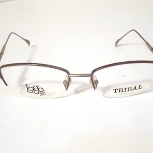 Logo Paris France Tribal Massai Eyeglasses Half Frames 324 Blue 50-18 135 Lot A2
