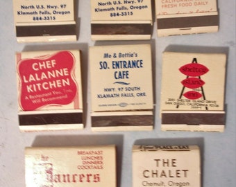 8 Vintage Cafe Restaurant Truck Stop Lancers Chalet Advertising Matchbooks M5