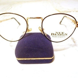 Nue Design Eyeglass Frames Vintage  2247 Gold Black 47 20 135 Lot 450