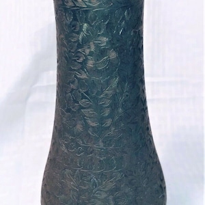 Vintage Solid Brass Vase 10&quot; Etched Engraved India Copper
