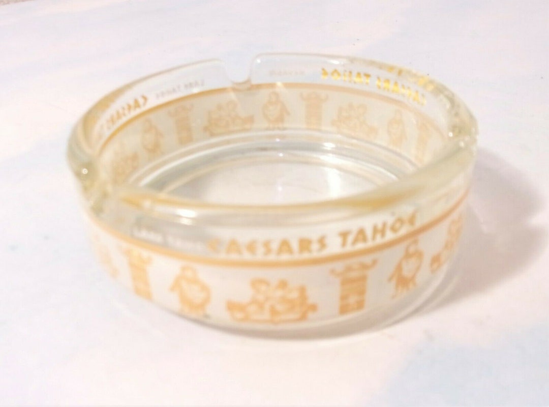 Vintage Casino Ashtray Caesars Palace Lake Tahoe Rare Yellow L Etsy