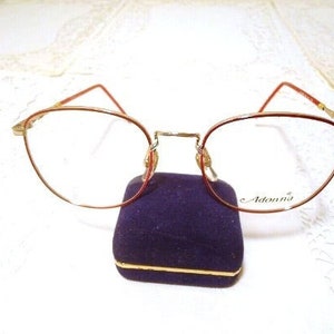 Adonna Collection Eyeglass Frames Gold Red 50/18 130 Lot 215 Vintage Retro