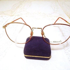 Vintage Adonna Collection Eyeglass Frames  Retro Gold Red 52/18 130 Lot 216A