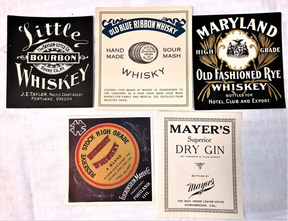 5 Vintage Liquor Labels Mayer's Little Whiskey Maryland - Etsy