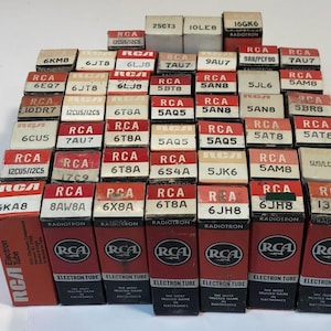 46 RCA Electron Vacuum Radio Amplifier Tubes in Boxes T179