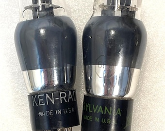2 Ken-Rad Sylvania 6F8G Rectifier Amplifier Radio Vacuum Tubes TV-7 Tested D16