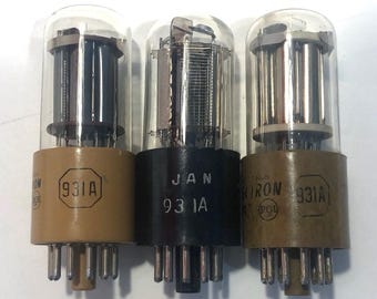3 tubos de vacío para amplificador de radio con fotocélula electrónica RCA 931A vintage T409