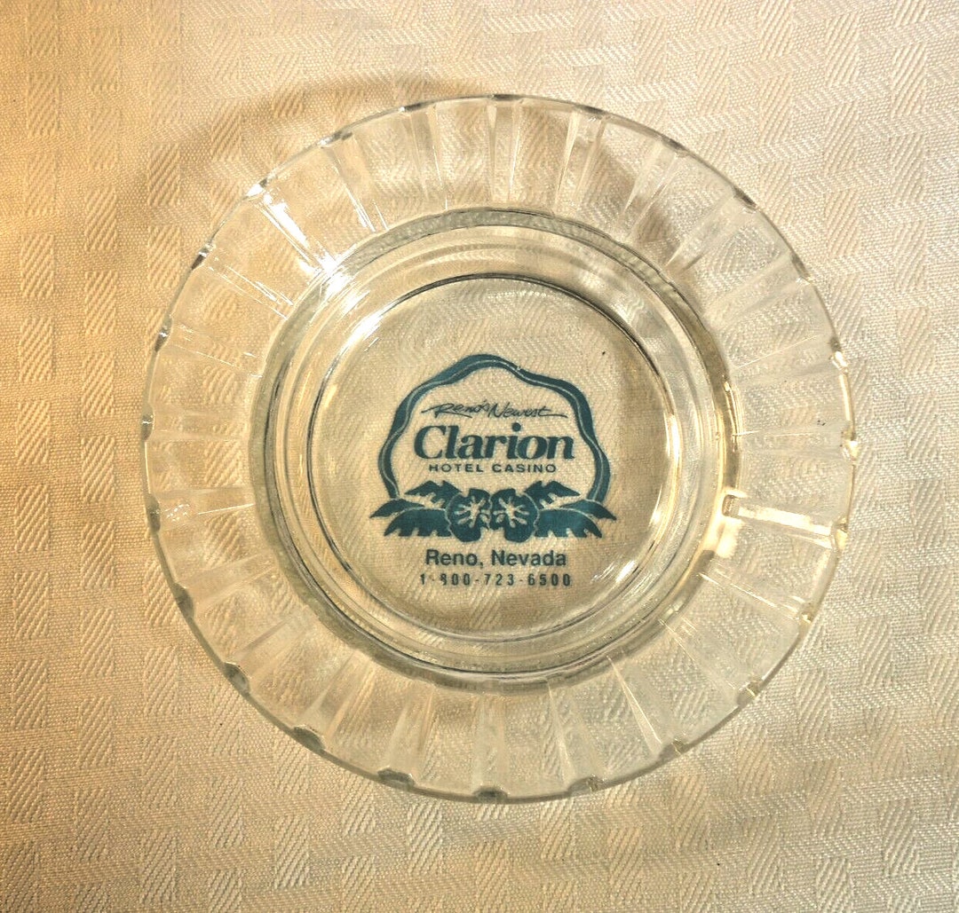 Vintage Clarion Hotel Casino Reno Nevada Glass Ashtray Trinket Dish Lot ...