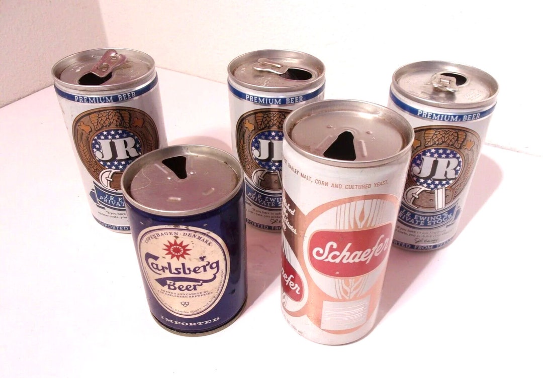 5 Vintage Pull Top Beer Cans 3 JR 1 Carlsberg 1 Schaefer Etsy