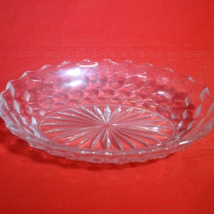 Vintage Fostoria American Pattern 9&quot; Oval Relish Celery Dish Cubist