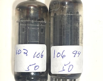 2 Emerson 6CG7 6FQ7 Electron Amplifier Radio Vacuum Tubes TV-7 Tested Strong