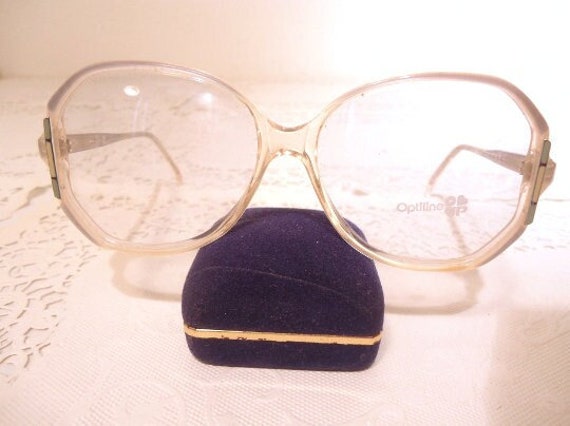 Vintage Oversized Optiline Eyeglass Frames Clear … - image 1