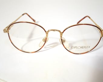 Explore Flex Eyeglasses Frames 2300 18K Gold Plate Tortoise 51-15 135  Lot 970