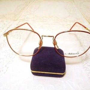 Vintage Adonna Collection Eyeglass Frames Gold Red 54/18 135 Lot 216