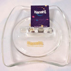 Cinzeiro de cassino vintage Harrah's Club Reno cinzeiro e caixa de fósforos bandeja de bugigangas l15