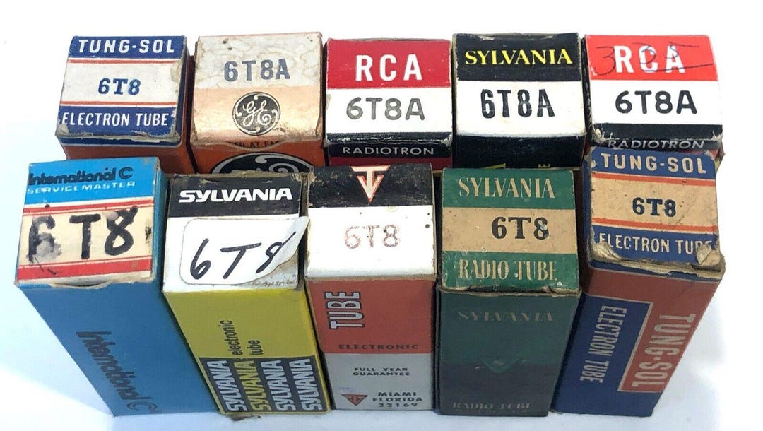 10 Vintage 6T8 Electron Radio Amplifier Vacuum Tubes in Boxes Tung-sol ...