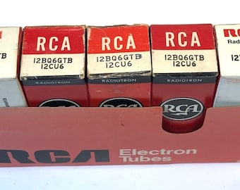Hoes van 4 NOS RCA 12BQ6GTB versterker elektronenvacuümbuizen TV-7 getest T185