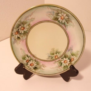 P.L. Limoges France Hand Painted Porcelain 7 1/2&quot; Plate White Flowers