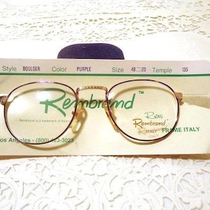Rembrand REM Italy Boulder Purple Eyeglass Frames 48/20 135 Lot 300 Vintage