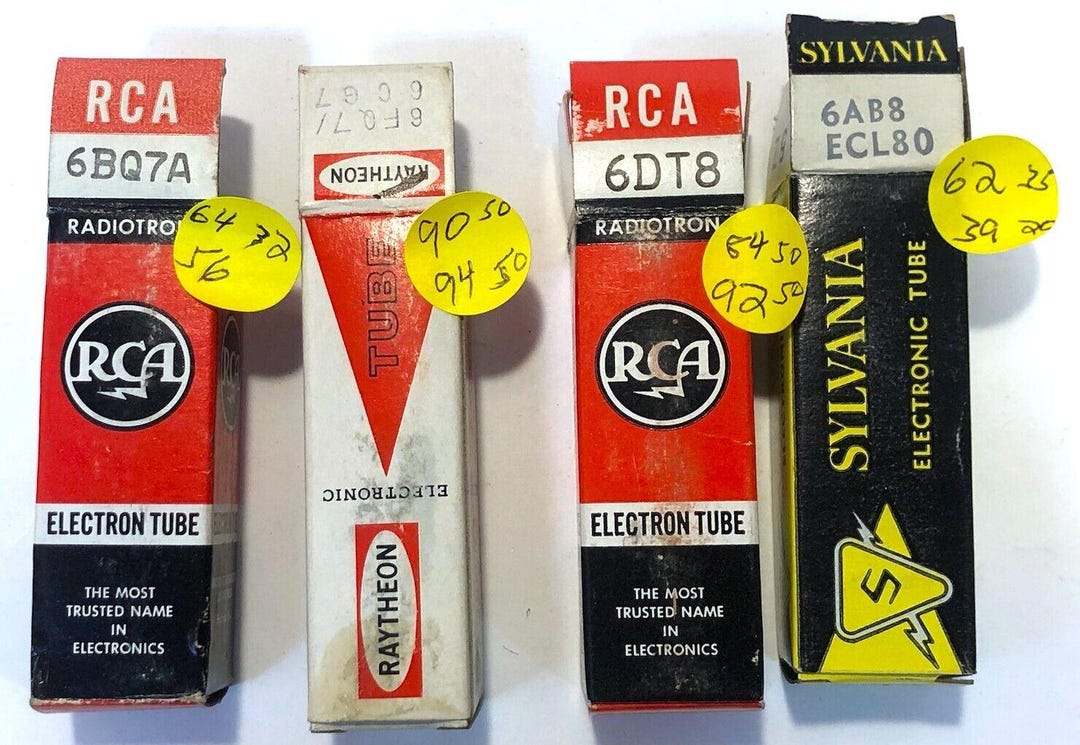 4 NOS Electron Vacuum Radio Amplifier Tubes in Boxes 6BQ7A 6FQ7 TV-7 ...