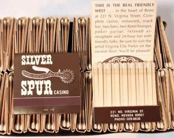 4 vintage silver spur casino matchbooks advertising fresh pull from box