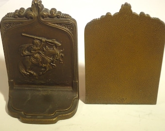 Antique Solid Brass or Bronze BH Bradley Hubbard Bookends